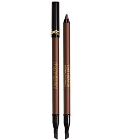 What It Is:An ultra-creamy&#x2C; dual-ended&#x2C; and intense pigment gel-feel hybrid eyeliner pencil that delivers 24H smooth&#x2C; smudge-proof wear&#x2C; in just one stroke.What It Does:Enriched with Cactus Fig Oil&#x2C; this waterproof formula glides on seamlessly and easily for all-day&#x2C; transfer-proof comfort. It is dual ended with an angled brush to help effortlessly stretch and smoke the formula during dr Brown Gel Eyeliner, Smoked Eyes, Winged Eye, Eyeliner Products, Brown Eyeliner, Angled Brush, Eyeliner Pencil, Eyeliner Brush, Waterproof Eyeliner