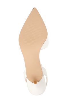 Complete your next office or evening ensemble with this poised pump showcasing a pointed toe and low kitten heel. 2 1/4" heel Leather upper and lining/rubber sole Imported Cream Kitten Heels With Padded Heel And Almond Toe, Cream Court Shoes With Sculpted Low Heel, Cream Pointed Toe Kitten Heels For Formal Occasions, Formal Cream Kitten Heels, Classic White High Heel Kitten Heels, Cream High Heel Kitten Heels With Sculpted Heel, Cream Low Heels With Sculpted Heel, Cream Kitten Heels With Sculpted Heel And Pointed Toe, Classic White Kitten Heels With Sculpted Heel