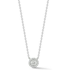 Sofer Jewelry - Diamond Halo Pendant in 14K White Gold Elegant Necklace In Diamond White With Lab Grown Diamonds, Elegant Necklace With Lab Grown Diamonds In Diamond White, Elegant Necklace With Diamond Cut Lab Grown Diamonds, Elegant Diamond White Lab-grown Diamond Necklace, Elegant Round Cut Diamond Necklace For Everyday Luxury, Elegant White Gold Diamond Necklace With Lab Grown Diamond, Elegant Lab Grown Diamond Necklace With Brilliant Cut, Elegant Brilliant Cut Lab Grown Diamond Necklace, Elegant Cubic Zirconia Wedding Jewelry