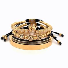 The Royal Gold Set is the top seller in a wide selection of our men's beaded bracelets. Handcrafted with durable high-quality gemstones featuring 18k gold plated stainless steel, This gold bracelet is the perfect gift for a loved one! Material: Stainless steel with real 18k gold plating.4 Pieces combo (+FREE Roman Bangle)Width: 6mmSize: One size fits all. A Free Roman Bangle will be added to your package upon delivery Gold Stackable Stainless Steel Bracelets, Gold Stainless Steel Stackable Bracelets, Adjustable Gold Beaded Wristband, Luxury Gold Beaded Bracelets With Round Beads, Gold Stackable Crystal Bracelet Gift, Gold Stackable Crystal Bracelet For Gifts, Gold Beaded Braided Bracelet, Gold Wristband With 8mm Beads, Adjustable Gold Wristband With Round Beads