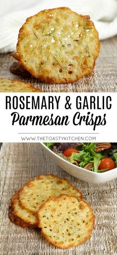 rosemary and garlic parmesan crispes are the perfect appetizer for any meal