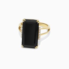 Effy Eclipse 14K Yellow Gold Onyx and Diamond Ring, 9.65 TCW Elegant Black Rings For Evening, Elegant Black Rings For Formal Occasions, Evening 14k Gold Gemstone Rings, 14k Gold Gemstone Rings For Evening, Timeless Black Evening Rings, Black Formal Rings In Fine Jewelry Style, Modern Black Rings For Evening, Black Fine Jewelry Rings For Formal Occasion, Timeless Black Ring For Evening