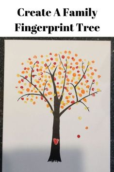 a family fingerprint tree is shown with the words, create a family fingerprint tree