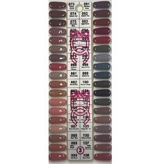 DND DC Color Swatch 1-4 Dnd Shellac Colors, Fake Gel Nails, Dnd Gel Nail Polish, Dnd Nail Polish, Shellac Colors, Beautiful Nail Polish, Nail Polish Colors Fall, Dnd Gel Polish, Fall Gel Nails