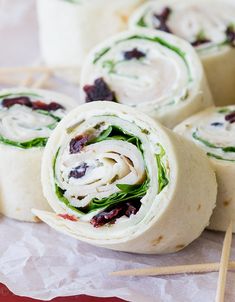 several wraps are stacked on top of each other