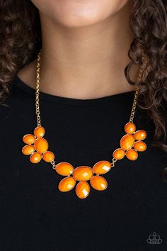 Flair Affair Orange Necklace Orange Necklace, Gold Frames, Silver Frames, Paparazzi Accessories, Paparazzi Jewelry, Affordable Jewelry, Gold Chain Necklace, Orange Gold, Necklace Earring Set