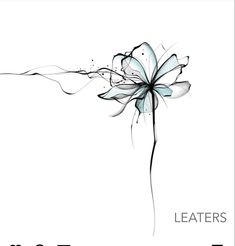 a white flower with black lines on it and the words leathers written above it