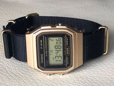 Gold Casio Watch, Casio F91w, Guys Grooming, Custom Strap, Retro Watches, Nato Strap, Japan Design, Girly Jewelry