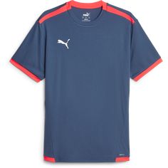 the puma t - shirt is blue and red