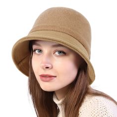 PRICES MAY VARY. ❤【Material】: Fashion winter hat for women made of 80%Wool and 20%cotton; soft & breathable; skin-friendly; ❤【Fashionable & warm】: The warm wool bucket hat keeps your head warm in chilly days, not easy to shrinkle, perfect for autumn, winter and early spring, Ideal gift for women in Christmas/Birthday/Thanksgiving/Valentine's Day/Mother's day/Friendship Day. ❤【Multiple colors】Multiple colors to choose from, reusable, easy to carry, and one size fits most. ❤【Feature】: Our classic Vintage Womens Hats, Old Money Hats For Women, Brimmed Felt Hat For Winter, Fitted Bucket Hat With Curved Brim For Winter, Fitted Winter Bucket Hat With Curved Brim, Beige Cloche Hat With Curved Brim For Fall, Hats For Older Women Over 50, Classic Solid Cloche Hat For Fall, Classic Solid Color Cloche Hat For Fall