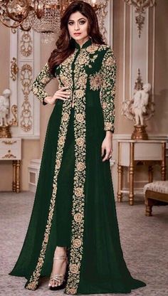 Wedding Anarkali, Shamita Shetty, Chiffon Lace Dress, Dress Muslim, Chique Outfits, Designer Anarkali, Paris Mode, فستان سهرة