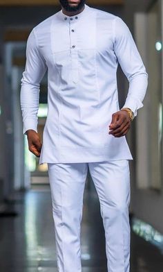 african men clothing | kaftan african men shirt and down yellow| dashiki mens White Native Wears For Men, White Senator Styles For Men, Suit Groomsmen, Mens Traditional Wear, African Men Clothing, Groom's Suit, African Shirt, Senator Wears, Men Kaftan