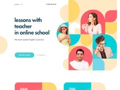 an image of children's school website page with people on the front and back