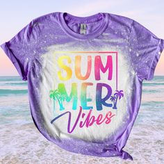 Summer Tie Dye Vibes beach Unisex Bleach Shirt Color pictured: Heather Heliconia Super soft, breathable material! All Shirts are Gildan Softstyles  (65% polyester/35% cotton) Sizes Small, Medium, Large, XL, 2x, 3x Available  Heather Yellow (Bella Canvas) 4x Available in dark heather, heather navy, heather irish, heather orange, heather red only Thank you for your support of our small business! Custom shirts available! ❤️ShopSouthernBella Trendy Multicolor T-shirt For Beach, Trendy Multicolor T-shirt For The Beach, Multicolor Hawaiian T-shirt For Summer, Multicolor Hawaiian T-shirt For Beach Season, Tropical Multicolor T-shirt For Vacation, Tie Dye Short Sleeve Vacation Top, Multicolor Graphic Print Beachwear Top, Tie Dye Short Sleeve Top For Vacation, Multicolor Graphic Print Tops For Beachwear