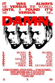 the poster for damn featuring two men with long hair