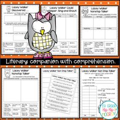 the library companion worksheet with an owl theme for reading alouds and writing