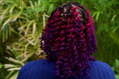 Purple And Red Locs Black Women, Dreadloc Color Ideas, Half And Half Color Locs, Fuschia Locs, Summer Loc Colors, Fall Hair Colors For Black Women Locs, Loc Color Ideas Black Women Ombre, Locs With Color Black Women