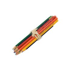 several colored pencils tied together with twine