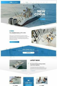 the landing page for a boat company