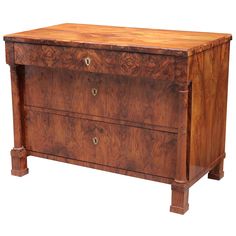 an old wooden dresser with two drawers