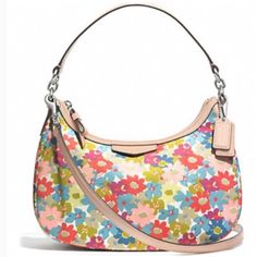 Signature Floral Print Demi Crossbody Style: F30661. Floral Print Canvas Inside Zip And Multifunction Pockets Zip-Top Closure, Fabric Lining Handle With 8" Drop Longer Strap For Shoulder Or Crossbody Wear Drop 11 1/4" (L) X 8 1/4" (H) X 3 1/2" (W) New With Tags. % Authentic. Hp Spring Coach Shoulder Bag With Adjustable Strap, Coach Shoulder Bag For Spring Travel, Spring Coach Shoulder Bag For Travel, Coach Top Handle Bag For Spring, Spring Coach Top Handle Bag, Coach Bags With Detachable Handle For Spring, Spring Coach Shoulder Bag With Removable Pouch, Coach Shoulder Bag With Removable Pouch For Spring, Coach Spring Satchel Bag