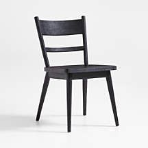 Wood Side Chair, Solid Wood Dining Chairs, Back Support, Black Solid, Black Wood, Side Chair, Furniture Accessories, Crate And Barrel, Chair Set