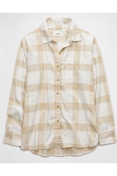 Flannel/Collar/Long sleeves/Button-up front White Cotton Button-up Flannel Shirt, Classic Oversized Button-up Flannel Shirt, Spring Everyday Flannel Shirt With Button Closure, Relaxed Fit Flannel Shirt With Button Closure, White Cotton Flannel Shirt With Button Closure, Spring Everyday Button-up Flannel Shirt, White Button-up Flannel Shirt For Spring, Casual Beige Long Sleeve Flannel Shirt, Beige Long Sleeve Casual Flannel Shirt