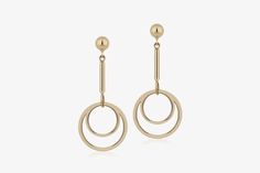 Strathberry - Circle Drop Earrings - Gold | Strathberry 22 Carat Gold, Luxury Gift Box, Tuscany Italy, Gold Gilding, Delicate Earrings, Gold Drop Earrings, Over 60, Small Bags, Tuscany