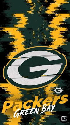 the green bay packers logo is painted on a black background