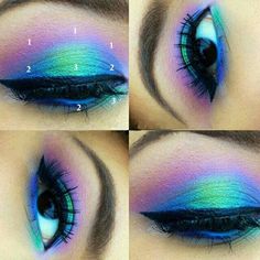 Eyeshadow And Eyeliner, Eye Makeup Glitter, Make Up Designs, Makeup Tip, Disney Makeup, Eyeliner Makeup, Mineral Eyeshadow, Green Eye, Eye Makeup Designs