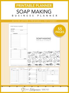 the printable planner for soap making business