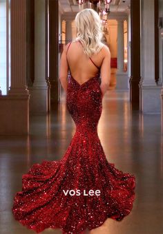 Be the life of the party in this stunning sparkly red dress. Featuring a one shoulder design, backless detail, and shimmering sequins, this formal mermaid dress will make you stand out from the crowd. Perfect for a night out or a pageant, this dress is sure to catch everyone's attention. Sparkly Mermaid Prom Dress, Sparkly Red Dress, Burgundy Prom Dress Mermaid, Asymmetrical Evening Dress, Mermaid Style Prom Dresses, Asymmetrical Prom Dress, Prom Dress With Train, Homecoming Formal Dresses, Dress With Train