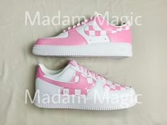 * Hand painted custom Air Force 1 07 Low * Not vinyl, stickers or patches * No returns, refunds or exchanges * Processing time is 2-3 weeks * I cannot expedite orders or make for a specific date * Delivery time depends on country * Cancellations up to 24 hours after purchase * Please try on shoes in a store to make sure you order the correct size * Please order correct size - if you order incorrect size this is your own responsibility * If you order a women's size it is possible you receive the men's option of the same size -the shoes will be the same only the number on the box will differ * Wipe clean only, no washing or picking * Shoes are 100% genuine and can be proven so * Shoes are bought from a genuine retailer, copy of original receipt of purchase can be provided upon request * If y Casual Customized White Sneakers, Customizable Pink Sneakers For Streetwear, White Custom Logo Sneakers For Streetwear, Customizable Pink Sporty Sneakers, Customizable Pink Lace-up Sneakers, Custom Pink Low-top Sneakers, Custom Trainers, Custom Shoes Diy, Custom Air Force 1