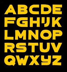 the upper and lower letters are yellow