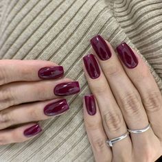 Maroon Nails, Minimalist Nails, Fire Nails, Pretty Acrylic Nails, Short Acrylic Nails, Perfect Nails