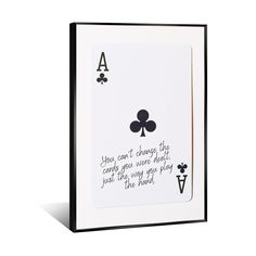 a playing card with the words, they can't always play