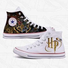 Harry Potter Converse, Harry Potter Shoes, Custom Converse Shoes, Custom Harry Potter, Chuck Taylor Shoes, Custom Chuck Taylors, Custom Converse