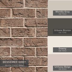 a brick wall with different shades of gray and brown in the same color palettes