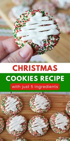 christmas cookies recipe with just 3 ingredients to make them look like they're ready for the holiday season