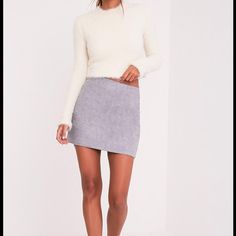 Item: Pretty Little Thing Grey Lauren Faux Suede Mini Skirt Size: 10 Color: Grey, Gray. Material: 95% Polyester 5% Elastane Features: Slip On, Super Soft Feel, Small Pleating. Condition: Nwt Vibe: Wardrobe Staple, Fits With So Many Styles. Sku: 172 Measurements Available Upon Request. We Appreciate Your Interest In Our Item, However Any Requests To Trade Or Model Items Will Be Politely Declined. -Ships Out Within 1-2 Business Days- -Comes From A Pet And Smoke Free Home- Suede Mini Skirt, Pretty Little Thing, Gray Skirt, Wardrobe Staples, Faux Suede, Mini Skirt, Womens Skirt, Mini Skirts, Size 10