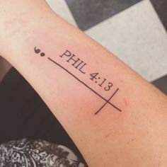 Phil 4 13 Tattoo, Philippians 4 13 Tattoo, Tattoo With Cross, Scripture Tattoos, 13 Tattoo, Biblical Tattoos, 13 Tattoos