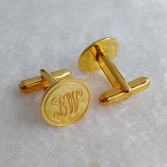 "Personalized Cufflinks,Circle Two Initial Cufflinks,Gold Men CuffLinks,Engraved Monogram CuffLinks,Elegant Monogrammed Cufflinks Smart and classy, silver monogram finish makes a wonderful personalized gift with his initials Personalize these cuffs with his initials (2-3 letters) and choose 925 sterling silver / 18k gold plated / white gold plated / rose gold plated * Please note the initials in the order you wish for them to appear. Traditionally a monogram is in this order: First, Last,Middle Father's Day Gold Engraved Cufflinks, Father's Day Engraved Gold Cufflinks, Classic Personalized Round Cufflinks, Classic Round Personalized Cufflinks, Classic Round Cufflinks For Father's Day, Round Cufflinks For Father's Day, Gold Cufflinks For Father's Day, Formal Engraved Round Cufflinks, Personalized Round Cufflinks For Gift