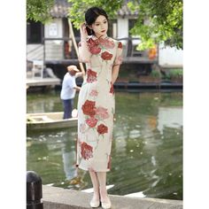 Elegant Rose Cheongsam Dress Experience elegance and sophistication in our Elegant Rose Cheongsam Dress. Featuring a stunning rose pattern, this dress exudes timeless charm. With its intricate design and flattering fit, it will elevate your style and make you stand out at any occasion. Embrace your inner beauty with this must-have dress. Size Chart (cm) Bust Waist Hip Shoulder Width Dress Length M 86 70 92 38 120 L 90 74 96 39 120 XL 94 78 100 40 120 2XL 98 82 104 41 120 3XL 102 86 108 42 120 Elegant Fitted Cheongsam With Floral Print, Floral Print Fitted Cheongsam For Wedding, Floral Fitted Cheongsam For Wedding, Fitted Floral Cheongsam For Wedding, Elegant Spring Floral Dress With Rose Print, Elegant Pink Floral Dress With Rose Print, Elegant Red Fitted Floral Dress, Fitted Rose Dress With Rose Detail, Elegant Short Sleeve Dresses With Rose Print