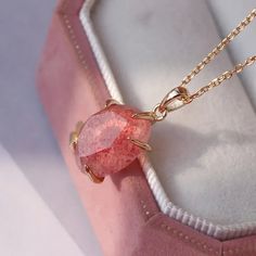 ✦ Embrace your inner Aquarius with the S925 Dainty Natural Strawberry Quartz Necklace, a gorgeous gemstone necklace that is perfect for anyone born under this sign. The necklace features a natural strawberry quartz stone, known for its soothing energy and ability to promote balance and harmony. ----------- DETAILS -----------▪ Gemstone: Natural Strawberry Quartz▪ Pendant Size: 18.75mm▪ SKU: HJZB-250▪ Material: 925 Sterling Silver▪ Plating: 14K Gold Vermeil ----------- MEANING -----------♥ Zodiac Pink Gemstone Jewelry With Mineral Crystal, Sunstone Gemstone Necklace As A Gift, Sunstone Gemstone Necklace For Gift, Sunstone Gemstone Jewelry As Gift, Rose Quartz Pendant Necklace With Gemstones, Pink Quartz Jewelry As Gift, Pink Quartz Jewelry Gift, Pink Quartz Jewelry For Gifts, Pink Quartz Jewelry As A Gift