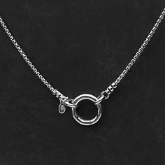 FREE USPS PRIORITY SHIPPING Stylish and versatile, this sterling silver box chain necklace boasts a front circle clasp, ideal for interchangeable pendants. Chain: Solid 925 Italian Sterling Silver Rounded Box Chain Necklace, 1.8mm width Clasp: Solid 925 Sterling Silver 14.5mm Hinged Round Push Clasp, ideal for interchangeable pendants and charms Shipping: Ships within one business day FREE USPS PRIORITY MAIL in the USA Upgrade to  Express available in check-out Complimentary gift box with ribbon Minimalist Chain Necklace With Round Pendant, Sterling Silver Round Box Chain Necklace, Silver Minimalist Chain Necklace With Spring Ring Clasp, Round Toggle Necklace With Cable Chain For Gift, White Gold Chain Necklace With Sterling Silver Clasp, Minimalist Box Chain Necklace With Round Pendant, Sterling Silver Chain Necklace With Lobster Clasp, Sterling Silver Chain Necklace With Spring Ring Clasp, Sterling Silver Rolo Chain With Round Pendant