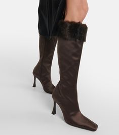 Magda Butrym, Fur Trim, Brown Boots, High Boots, Knee High Boots, Knee High, Faux Fur, Color Design, Top Brands