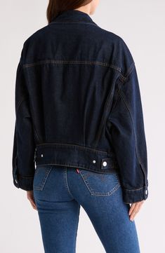 A classic denim jacket features vertical pockets at the front and belt loops at the hem for added detail. Front button closure Spread collar Chest button-flap patch pockets; front welt pockets 100% cotton Machine wash, tumble dry Imported Classic Denim Jacket, Deep Down, Blank Nyc, Welt Pockets, Welt Pocket, Patch Pocket, Nordstrom Rack, Denim Jacket, Nordstrom