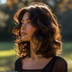 Short Hair Wavy Perm, Bob Haircuts Brunette, Short Wavy Perm, Permed Hairstyles Short, Shorter Curly Hair, Wavy Perm Short Hair, Permed Bob, Short Permed Hairstyles, Haircuts Brunette