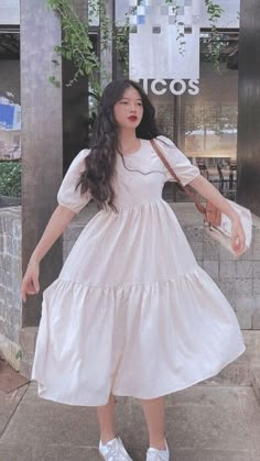 Korean Frock Design, Simple Long Frocks, Korean Frocks, Simple Long Dress, Simple Frock Design, Long Frock Designs, Simple Frocks, Chic Maxi Dresses, Stylish Short Dresses