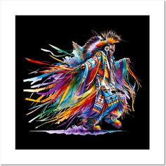 Native American Grass Dancer -- Choose from our vast selection of art prints and posters to match with your desired size to make the perfect print or poster. Pick your favorite: Movies, TV Shows, Art, and so much more! Available in mini, small, medium, large, and extra-large depending on the design. For men, women, and children. Perfect for decoration. Native American Western, Native American Men Art, Native American Artwork Patterns, Native American Art Spirituality, Native American Indians Women, Native American Home Decor, Native American Home, Blue Raven, Native American Print